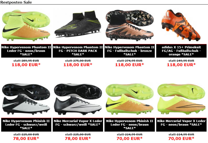 Nike Hypervenom Phantom II 118 Euro Nike Mercurial Vapor X Tech